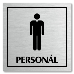 WC muži personál, 148x148mm, stříbrná, Arizona